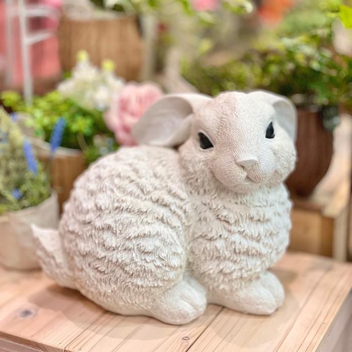 白いうさぎのオブジェ うさぎ ラビット レジン オブジェ 3282 置き物