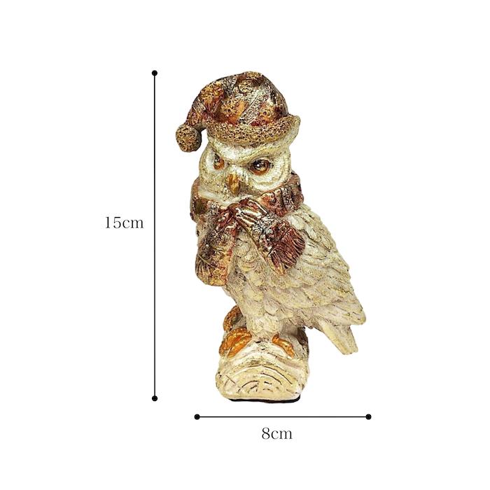 オウルマフラー横向き 37332 ふくろう フクロウ 梟 アンティーク風