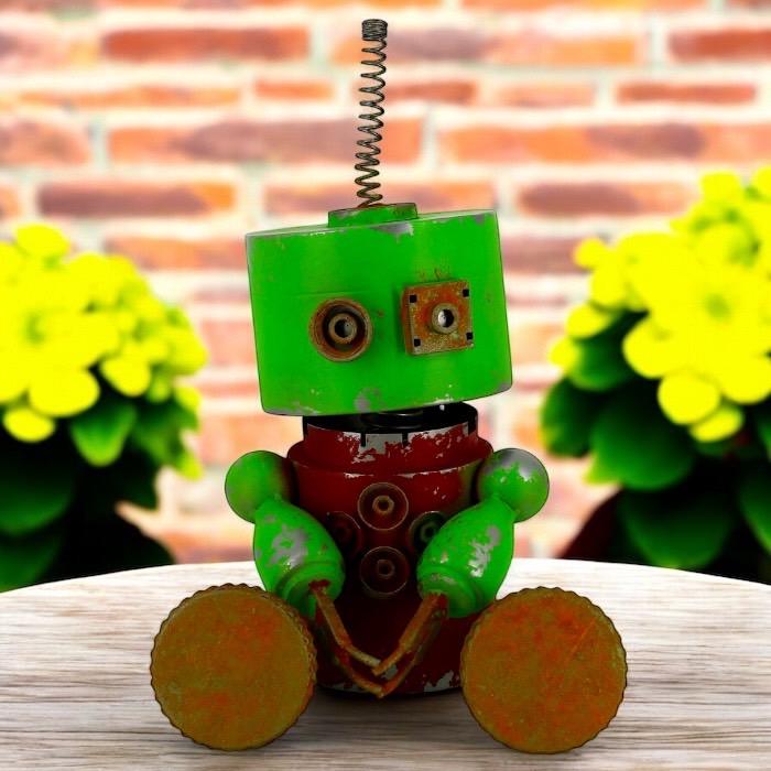 大きなロボット ブリキ製 ガーデニング レトロ お庭づくり 園芸