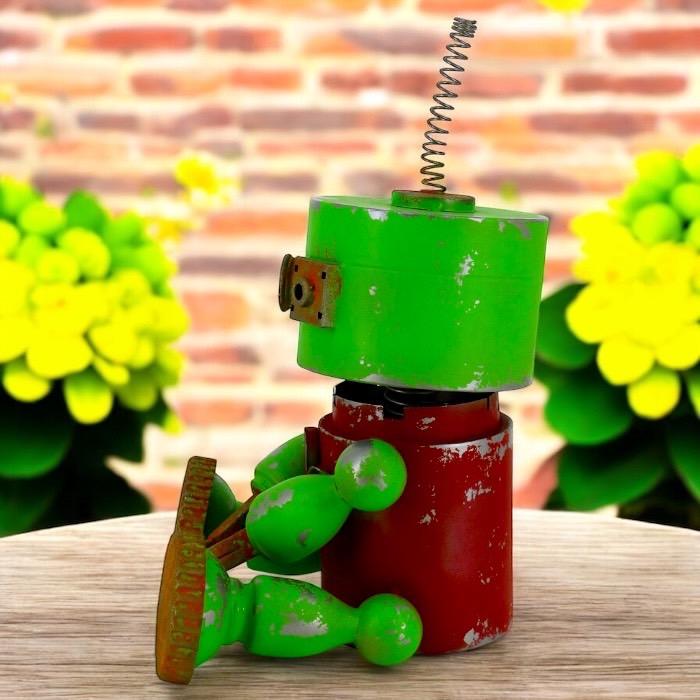 大きなロボット ブリキ製 ガーデニング レトロ お庭づくり 園芸