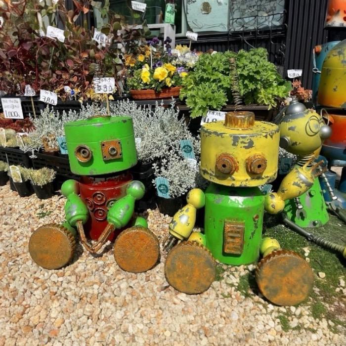 大きなロボット ブリキ製 ガーデニング レトロ お庭づくり 園芸