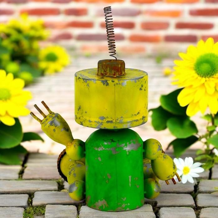 大きなロボット ブリキ製 ガーデニング レトロ お庭づくり 園芸