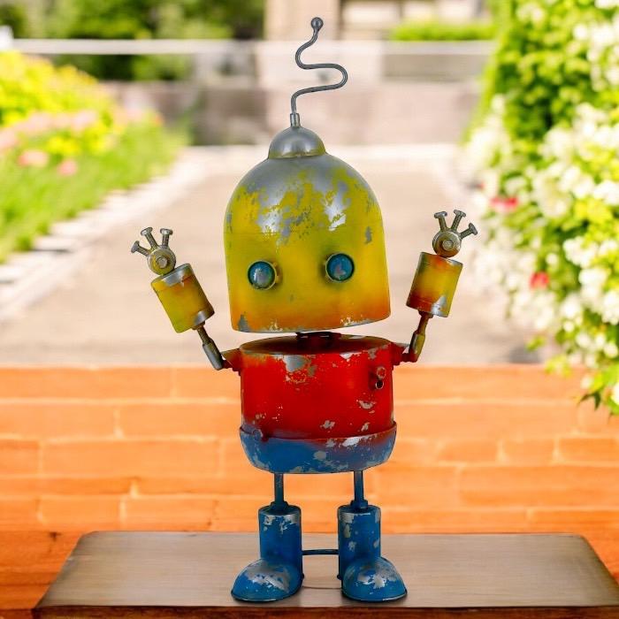 大きなロボット ブリキ製 ガーデニング レトロ お庭づくり 園芸