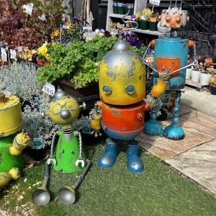 大きなロボット ブリキ製 ガーデニング レトロ お庭づくり 園芸