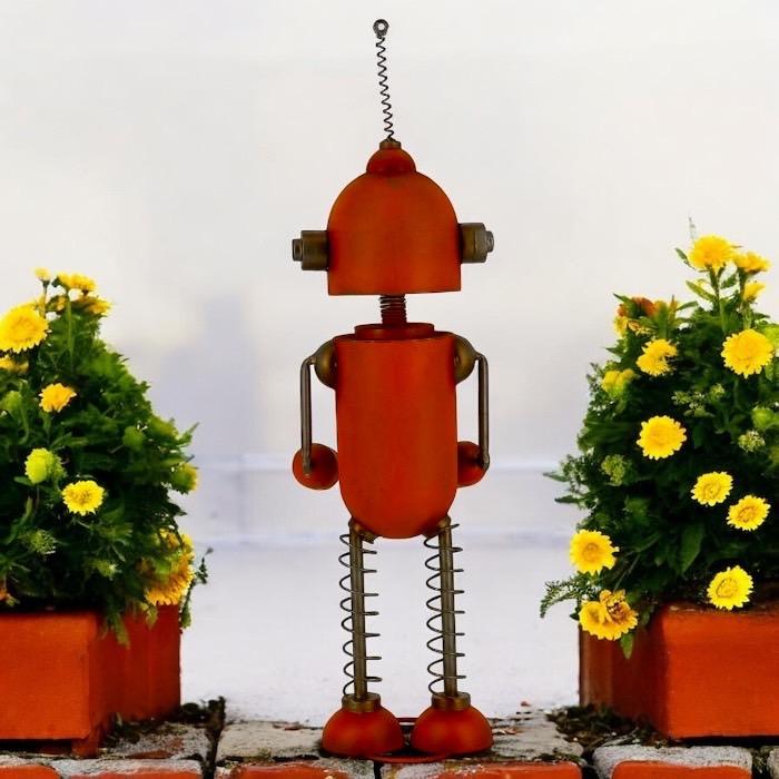 大きなロボット ブリキ製 ガーデニング レトロ お庭づくり 園芸