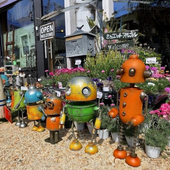 大きなロボット ブリキ製 ガーデニング レトロ お庭づくり 園芸
