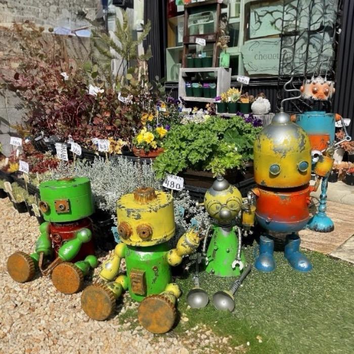 大きなロボット ブリキ製 ガーデニング レトロ お庭づくり 園芸