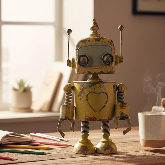 大きなロボット ブリキ製 ガーデニング レトロ お庭づくり 園芸