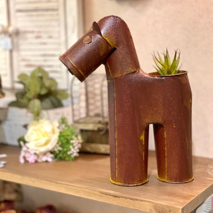 ブリキ ホースプランター 植木鉢 小物入れ 4881 かわいい ポップ