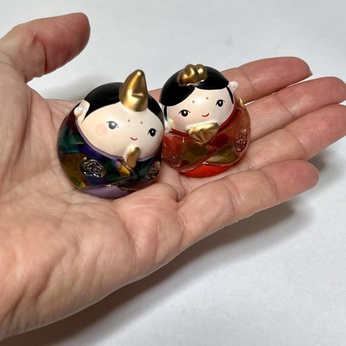 クリスタル彩りふっくら雛 ひな人形 お雛様 和雑貨 置物 置き物 和風