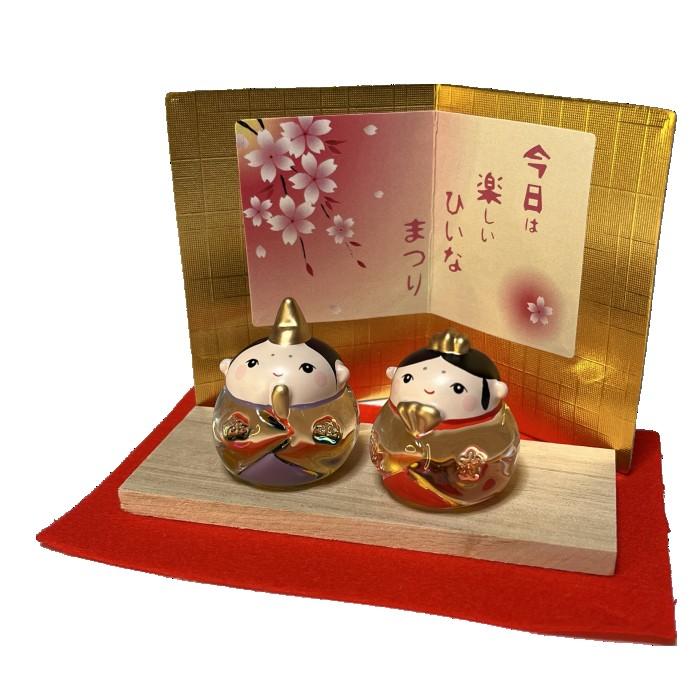 クリスタル彩りふっくら雛 ひな人形 お雛様 和雑貨 置物 置き物 和風