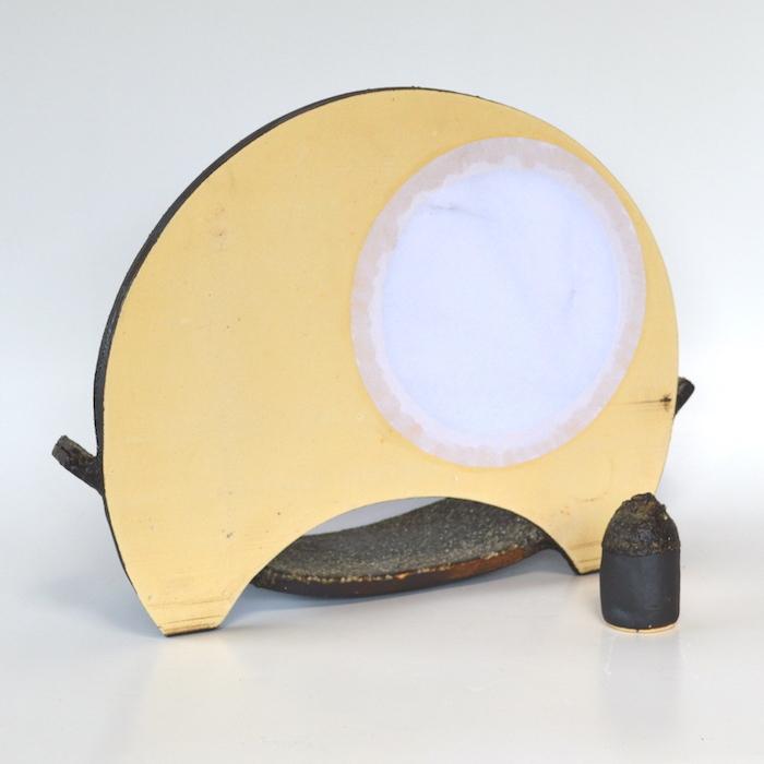 扇型花器 大 信楽焼 花器 和風 モダン フラワーベース 美術品 焼き物