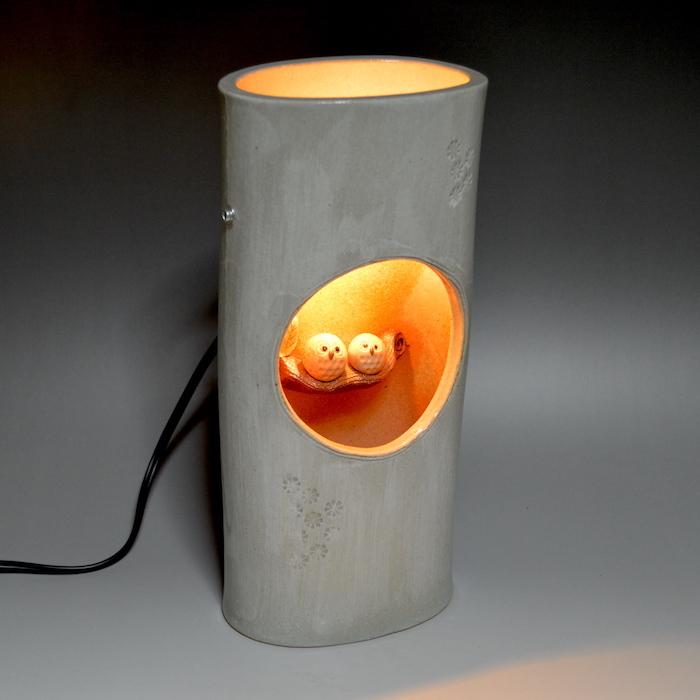 信楽焼 フクロウ 照明 室内用 照明スタンド 【公式通販】