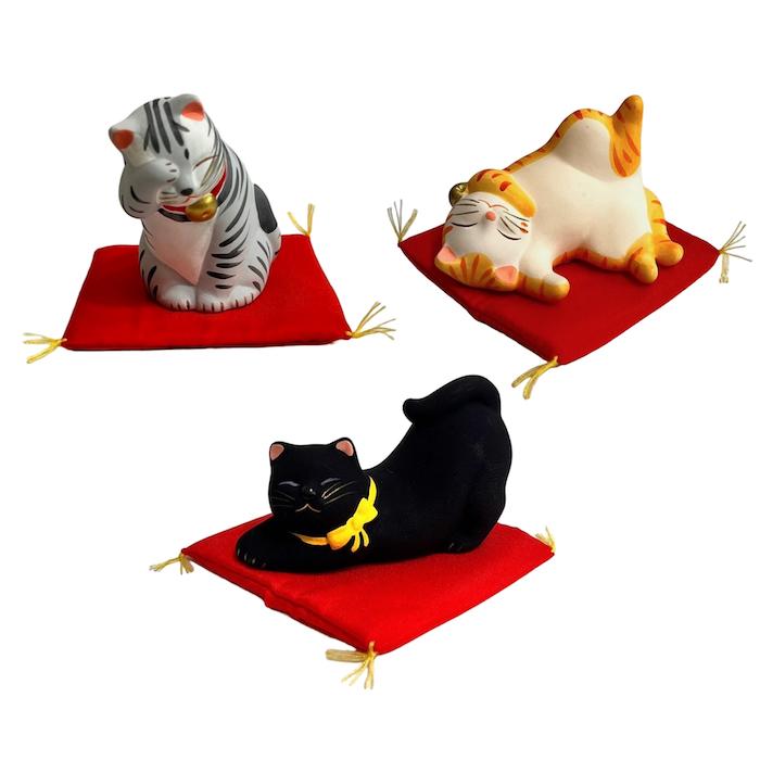 ねこの置物 猫 ネコ クロ トラ アメショ 置物 和雑貨 インテリア