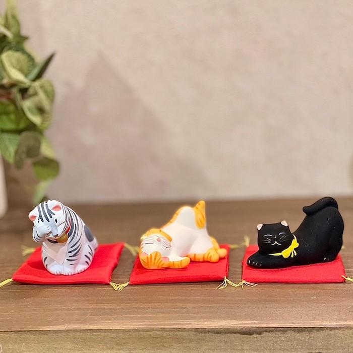 ねこの置物 猫 ネコ クロ トラ アメショ 置物 和雑貨 インテリア