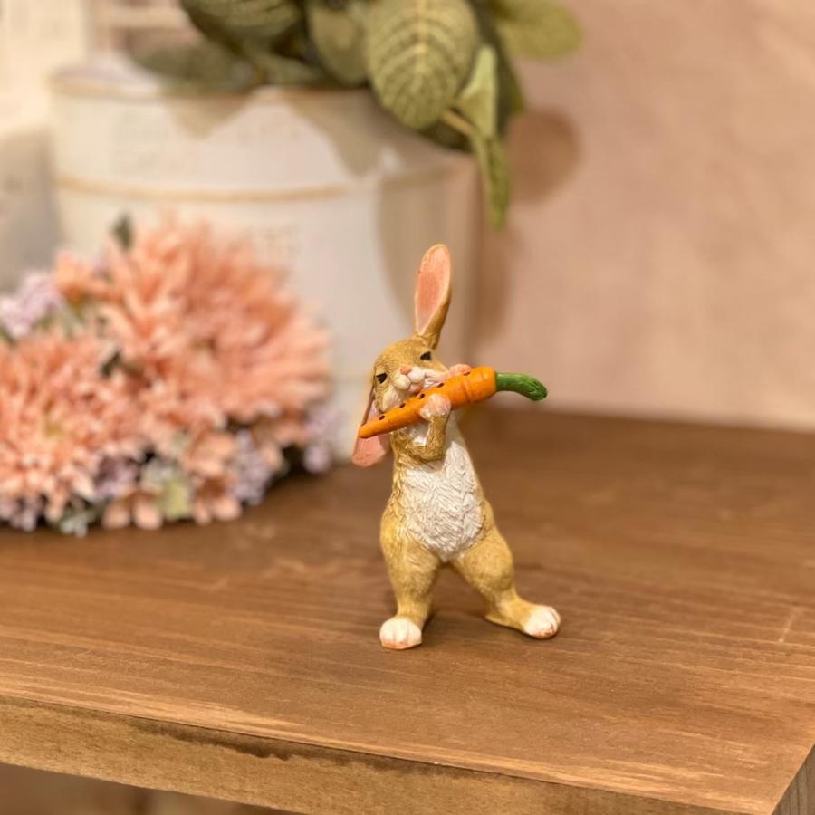 うさぎ キャロットフルート ウサギ 兎 カントリー かわいい 置物
