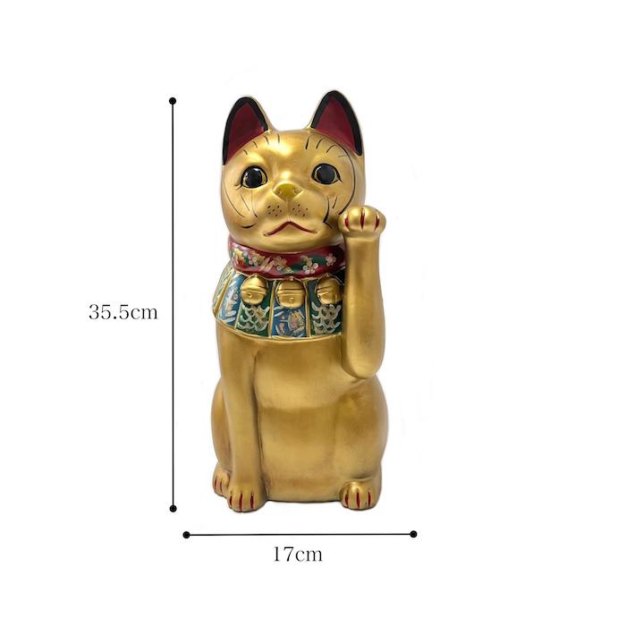 招き猫 瀬戸焼 古色大正猫 大 金 87104-579 陶器 オブジェ ギフト ネコ
