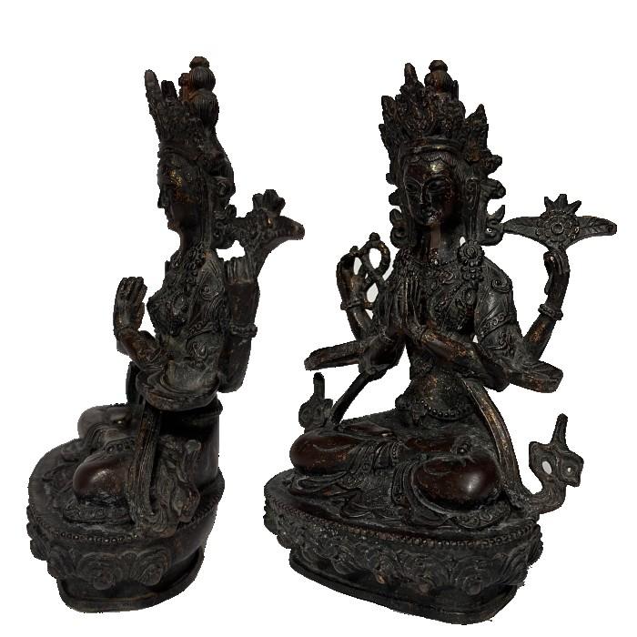 仏像D 仏様 銅像 仏教 孔子 仏具 アンティーク風 中国風 儒教 インテリア 置物 オブジェ 美術品 床の間 送料無料の画像