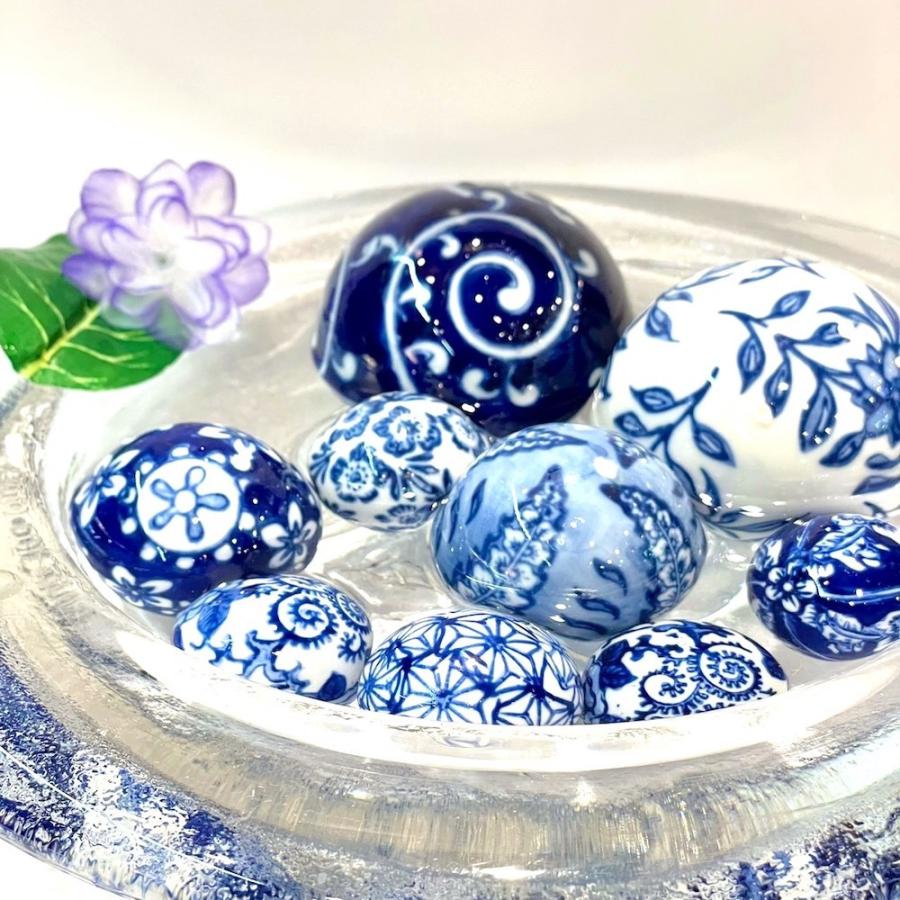 青花 浮き球 小サイズ 3個セット アソート 浮き玉 花手水 納涼 青花 浮き球 小サイズ 3個セット アソート 浮き玉 花手水 納涼