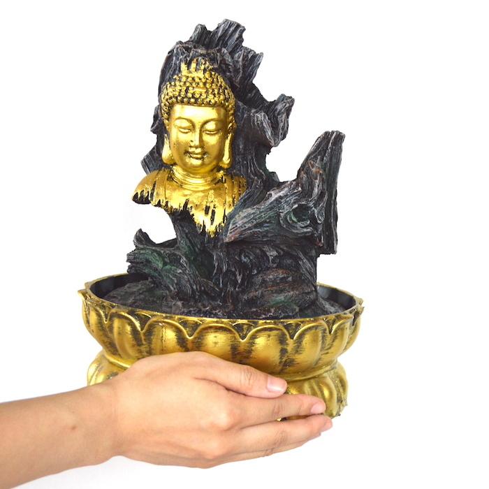 流水のオブジェ 縁起物 ゴールド aq21052 仏 仏様 置物 神仏 金運