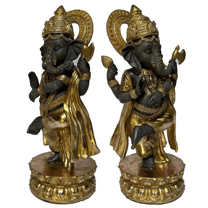 抱き合うインド神、ガネーシャのカップル、アンティーク