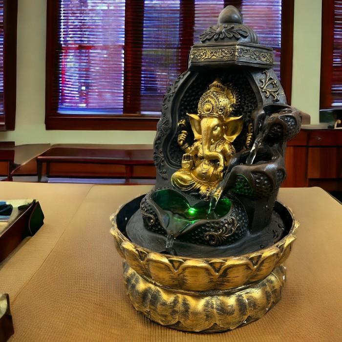 流水のオブジェ 縁起物 ガネーシャ AT24009 象 ヒンドゥー教 置物 神仏