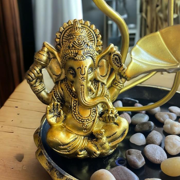 ガネーシャ像 2体セット 陶器製 商売繁盛 金運 厄除け スピリチュアル 縁起物 インドの神様 ガネーシャの置物 縁起物 ガネーシャ 置物 ガネーシャ像