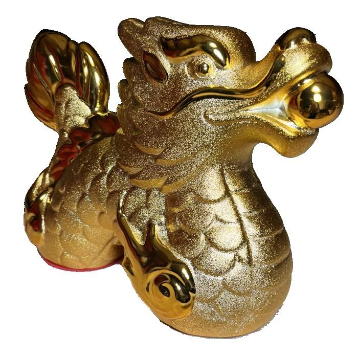 金運、開運、福神、ドラゴン彫刻（金運、開運、縁起もの）新品、未使用 金龍 龍 ゴールド 貯金箱 金 ドラゴン 龍神様 置物 財運 金運 開運
