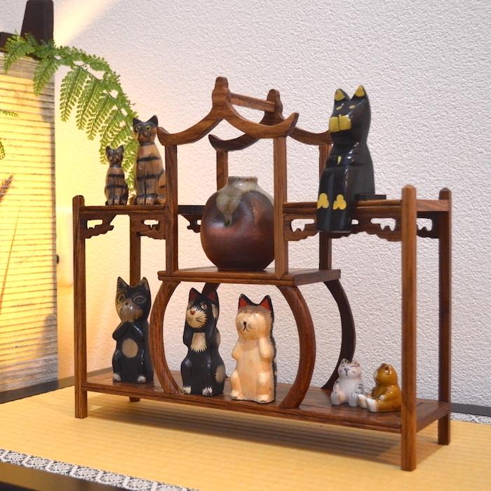 珍品棚 飾り棚 小棚 木製 シェルフ 収納ラック 茶器 花器 珍品棚 飾り棚 小棚 木製 シェルフ 収納ラック 茶器 花器