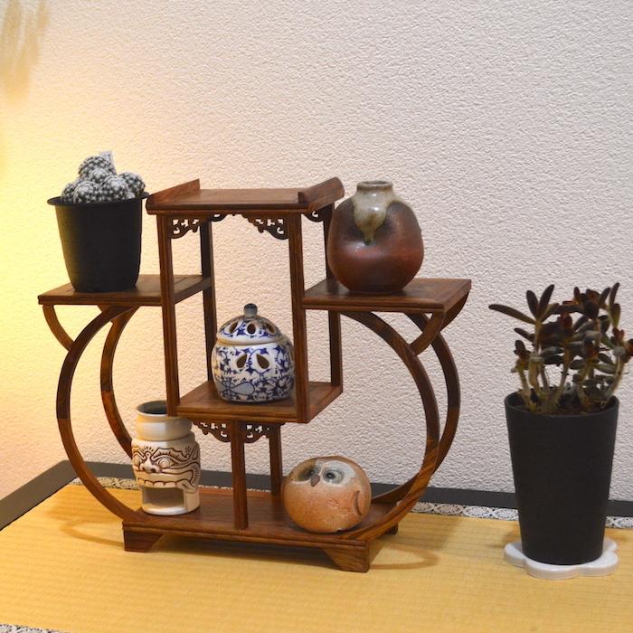 珍品棚 飾り棚 小棚 木製 シェルフ 収納ラック 茶器 花器 珍品棚 飾り棚 小棚 木製 シェルフ 収納ラック 茶器 花器
