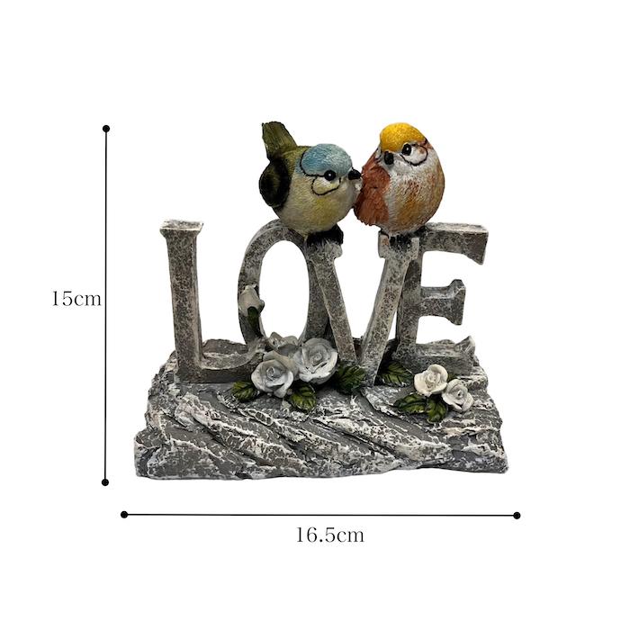 ことりのガーデンオブジェ 小鳥 LOVE ラブ カラフル かわいい