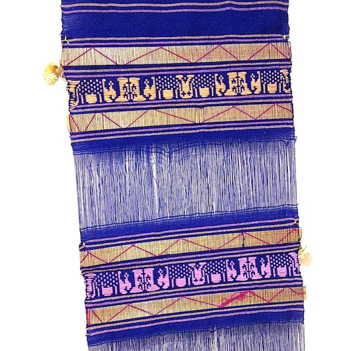 コットンタペストリー インド 青 赤 アジアン エスニック ヨガ のれん