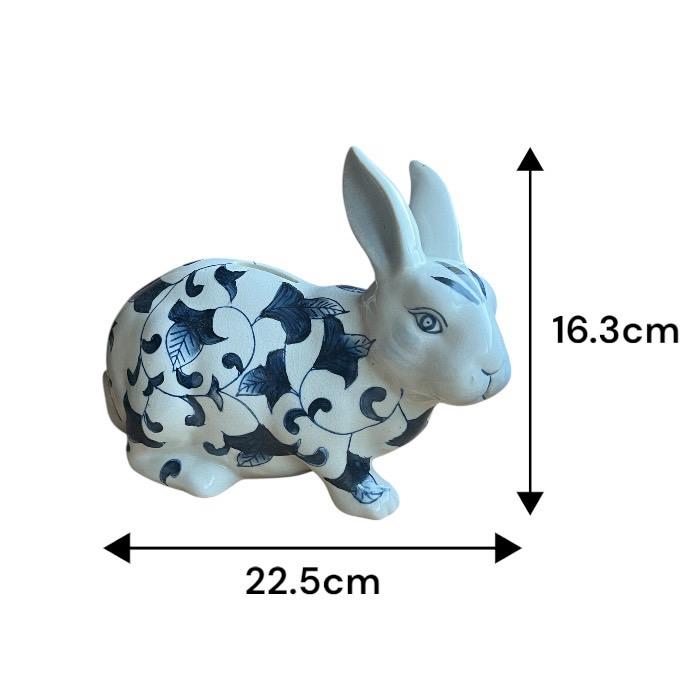 手描き陶器 貯金箱 うさぎ 大 赤絵 兎 ウサギ 上品 シンプル 高級感