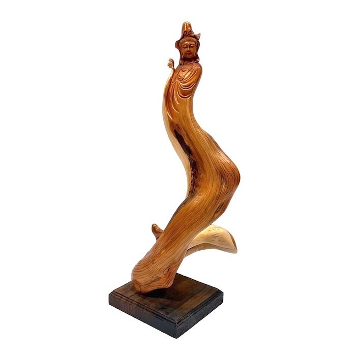 柏木精細彫刻高台自在観音菩薩 柏木精細彫刻高台自在観音菩薩