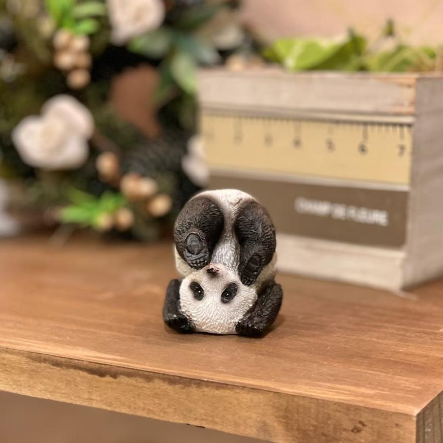 パンダ 宙返り でんぐり返し カントリー かわいい 置物 置き物