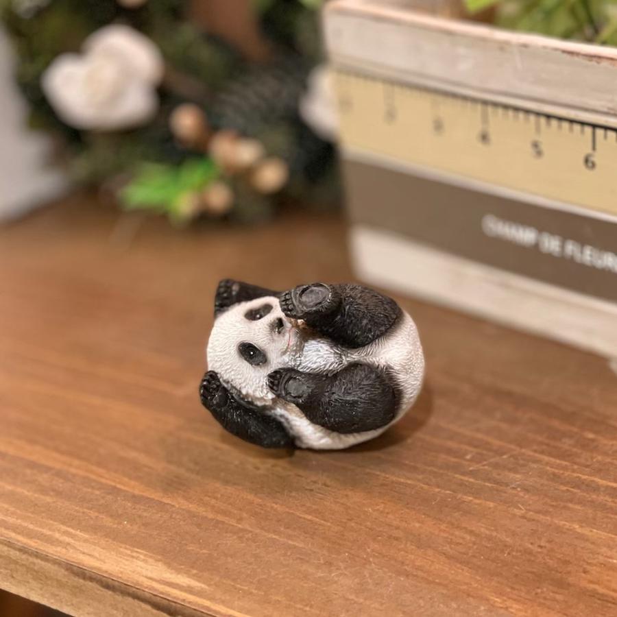 パンダ 宙返り でんぐり返し カントリー かわいい 置物 置き物