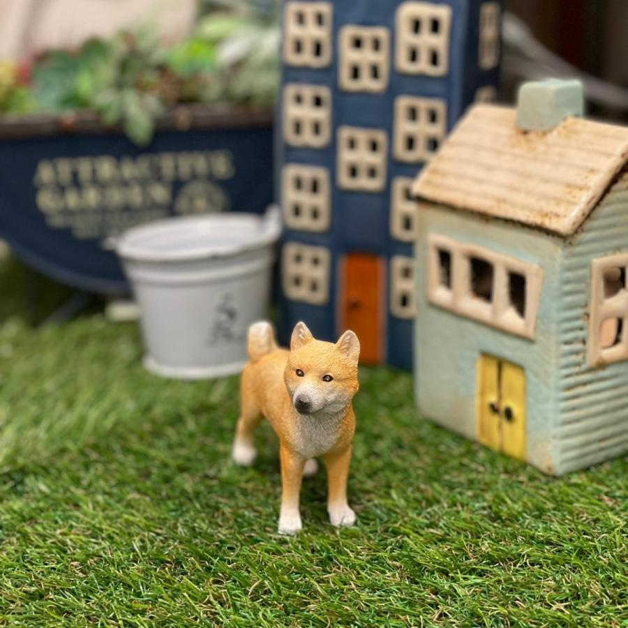 豆柴 柴犬 犬 茶柴 ミニチュアアニマル 置物 オブジェ かわいい
