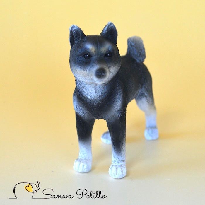 豆柴 柴犬 犬 黒柴 ミニチュアアニマル 置物 オブジェ かわいい ギフト