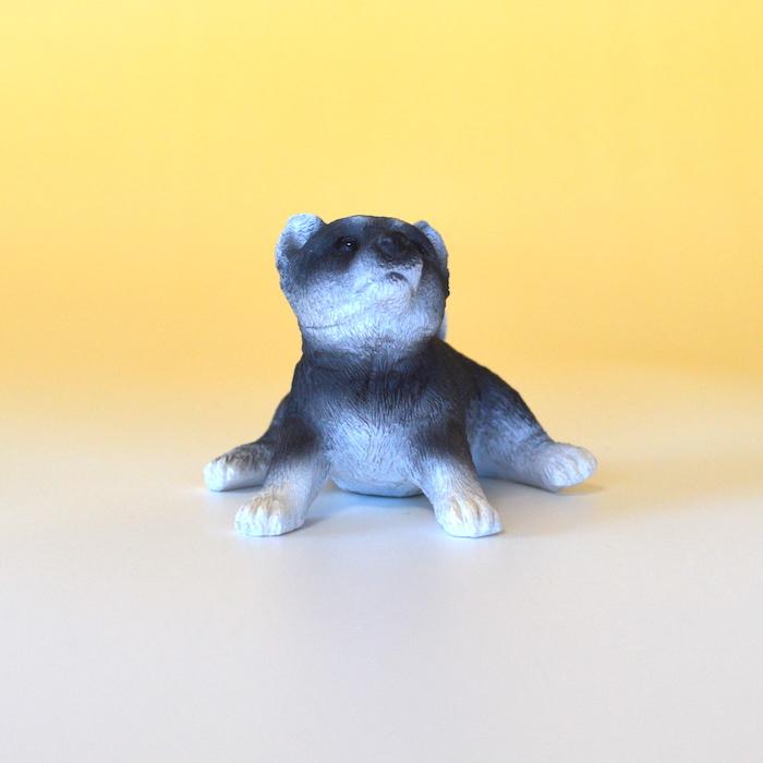 豆柴 柴犬 犬 黒柴 伏せ ミニチュアアニマル 置物 オブジェ かわいい