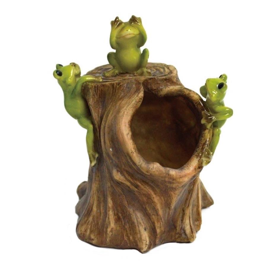 古株の上の仲良し蛙 EV14217A 高さ14cm カエル かえる アマガエル 見