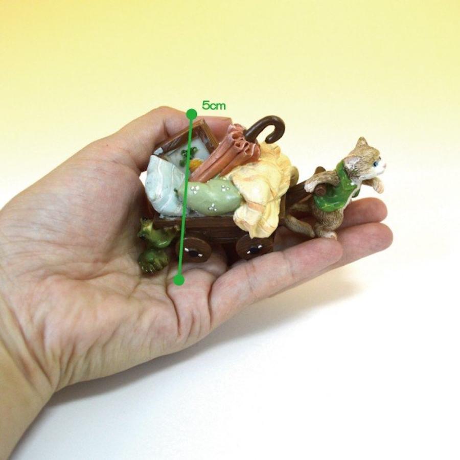 茶トラ猫 ねこ ネコ レトロ アンティーク風 荷車 猫とカエル