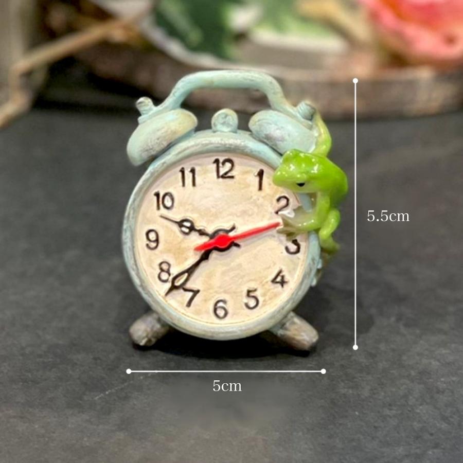 カエル レトロ アンティーク風 昭和レトロ 置物 目覚まし時計 蛙