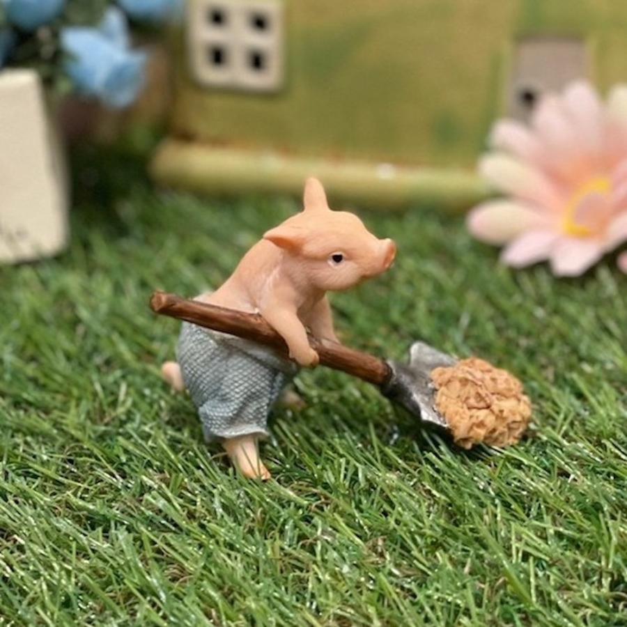 ぶた レトロ アンティーク風 昭和レトロ 置物 ブタ 豚 スコップ