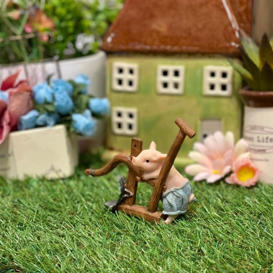 ぶた レトロ アンティーク風 昭和レトロ 置物 ブタ 豚 農作業 オブジェ