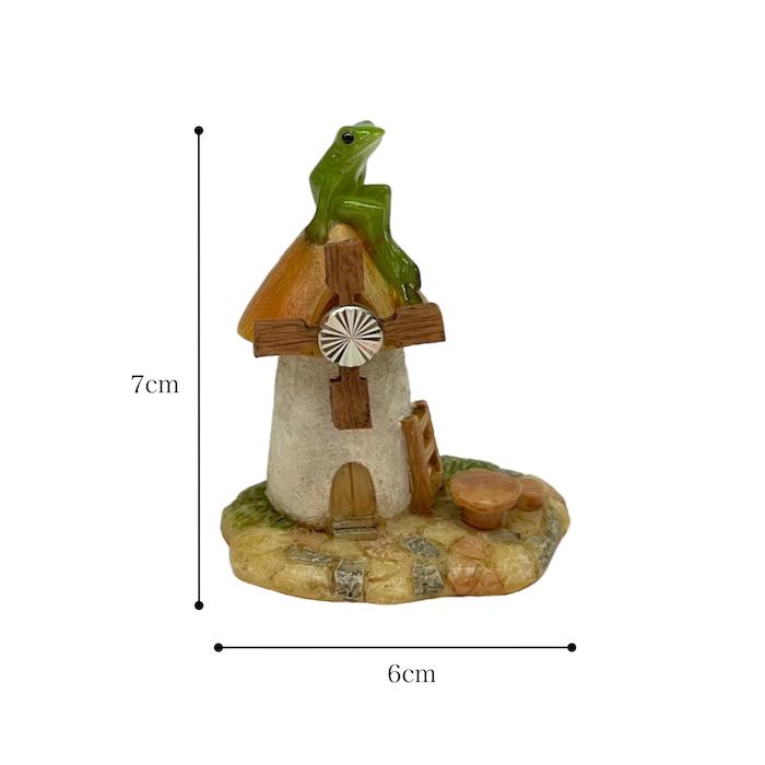カエルの置物 蛙 かえる 風車小屋 ミニチュアアニマル レトロ