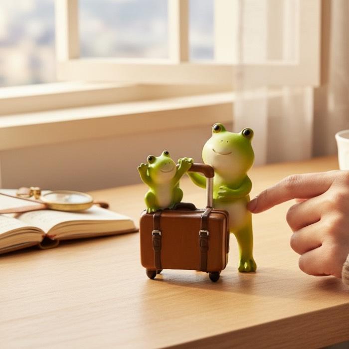 ミニチュアアニマル ぽっちゃり蛙親子トラベル 旅行 カエル かえる