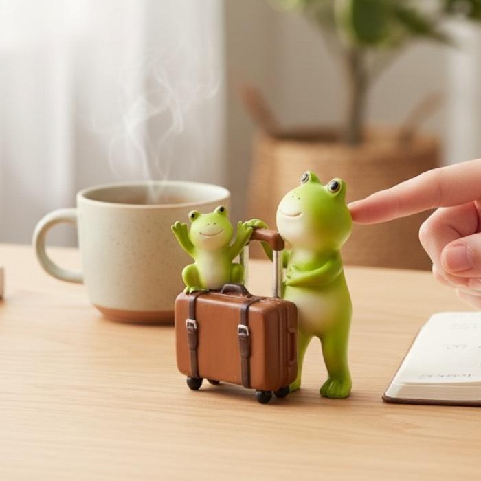 ミニチュアアニマル ぽっちゃり蛙親子トラベル 旅行 カエル かえる