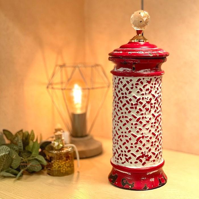 アンティーク ビンテージ 花瓶 フラワーベース 灰皿 小物入れ 置物 希少 美品 小物入れ 赤 レッド 素焼き ポット インテリア 花瓶 レトロ フラワー