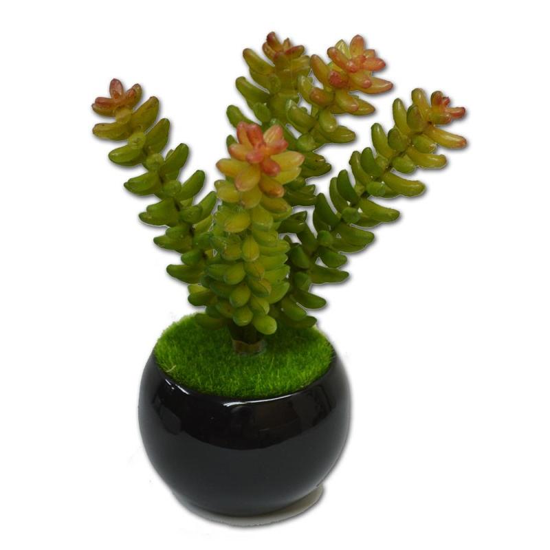 造花 フェイクグリーン 多肉植物 3個セット 黒C サボテン グリーン