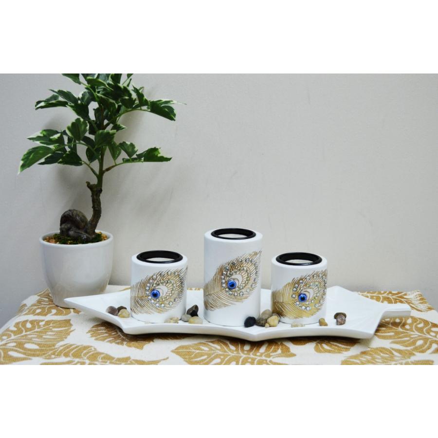 キャンドルホルダー キャンドルスタンド 鳥の羽 ヒイラギ ティーライト